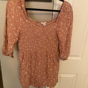 Pink floral romper